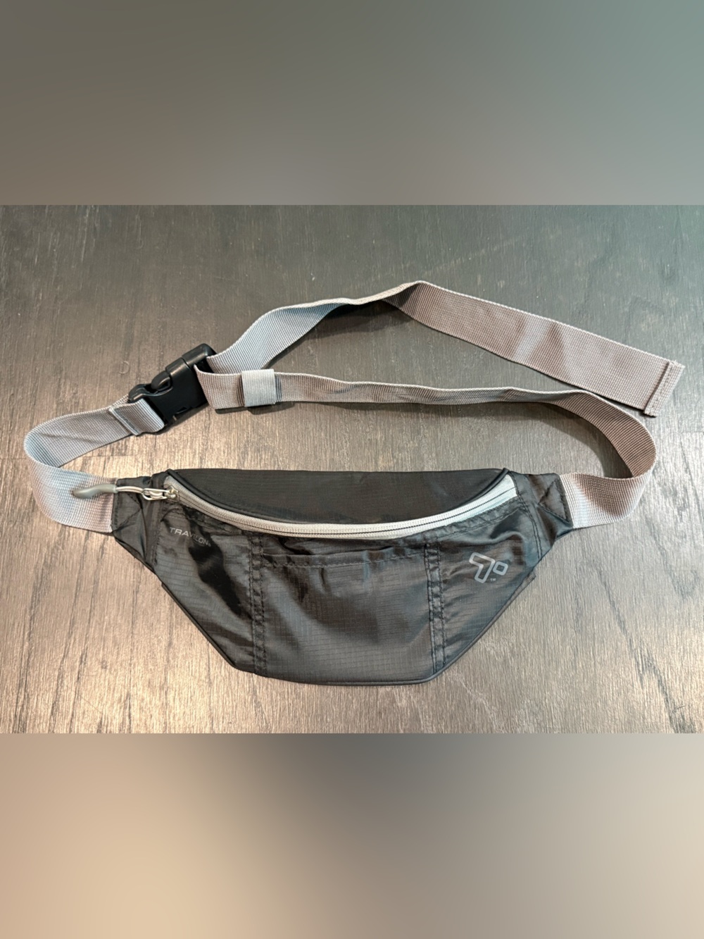 Travelon Nylon Black & Gray Sling Waist Bag Fanny Pack